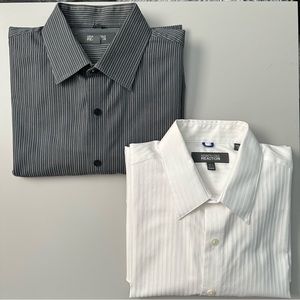 Kenneth Cole Reaction dress shirts - lot of 2 neck 16.5, sleeve 34/35